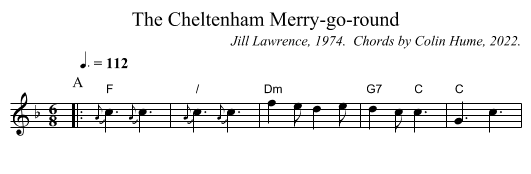 The Cheltenham Merry-go-round - staff notation