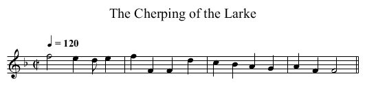 The Cherping of the Larke - staff notation