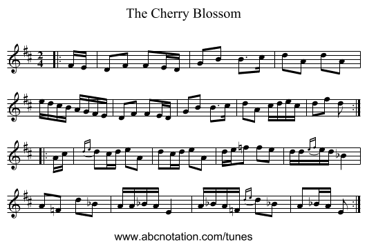 The Cherry Blossom - staff notation