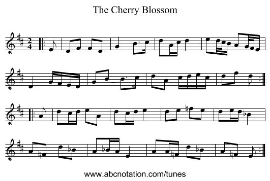 The Cherry Blossom - staff notation