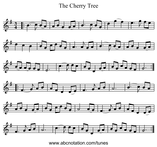 The Cherry Tree - staff notation