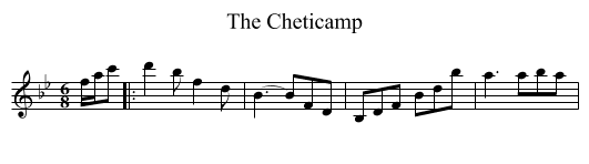 The Cheticamp - staff notation