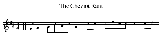 The Cheviot Rant - staff notation