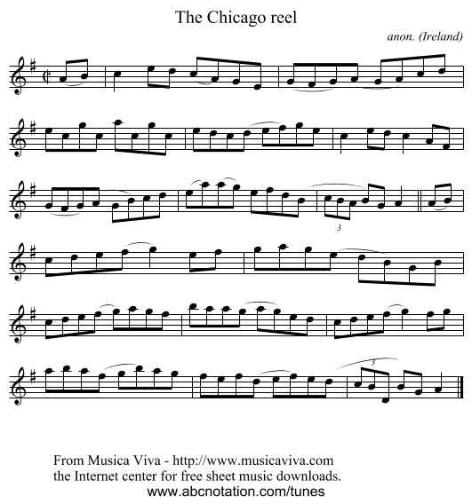 The Chicago reel - staff notation