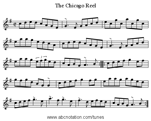 The Chicago Reel - staff notation