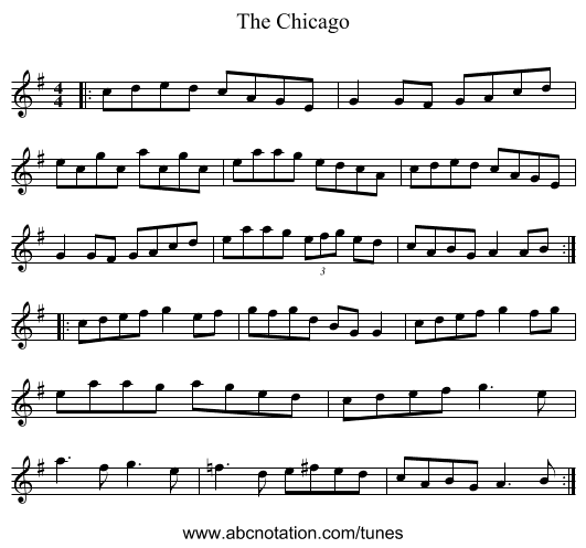 The Chicago - staff notation