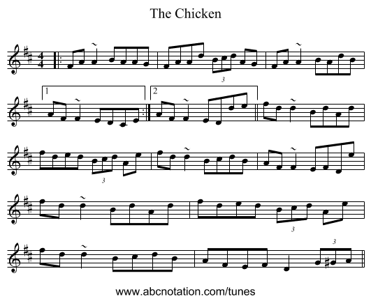 The Chicken - staff notation