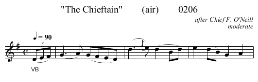 The Chieftain        (air)        0206 - staff notation