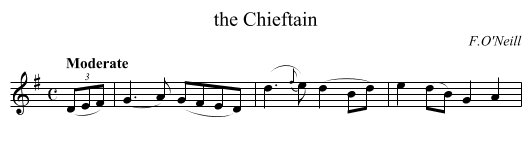 the Chieftain - staff notation