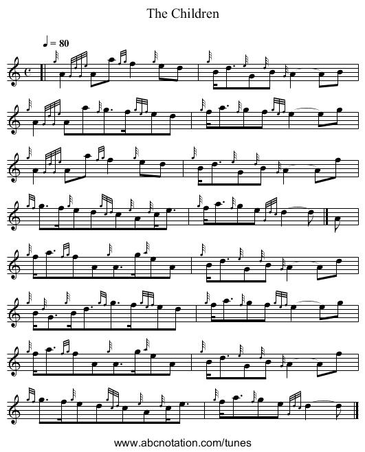 The Children - staff notation