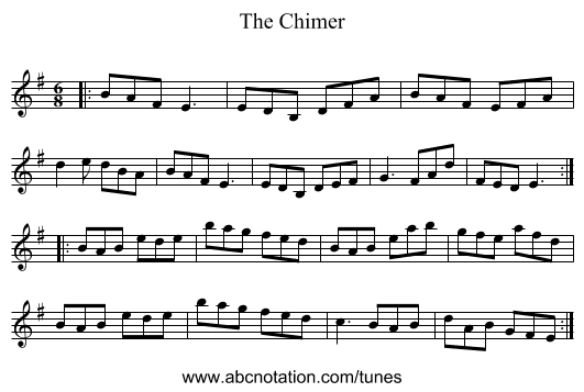 The Chimer - staff notation