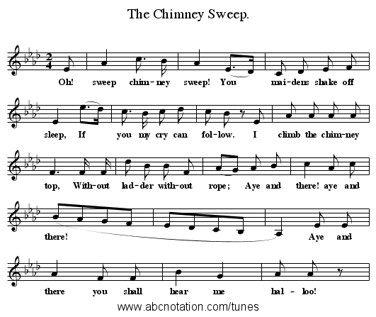 The Chimney Sweep. - staff notation