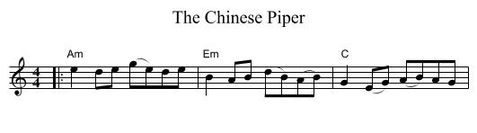 The Chinese Piper - staff notation