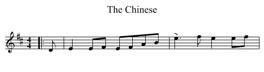 The Chinese - staff notation