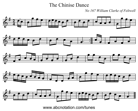 The Chinise Dance - staff notation