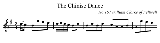 The Chinise Dance - staff notation