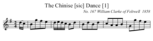 The Chinise [sic] Dance [1] - staff notation