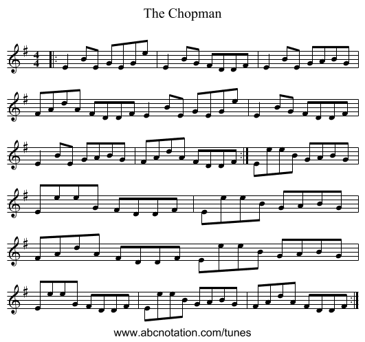 The Chopman - staff notation