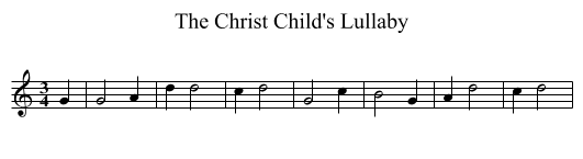 The Christ Child's Lullaby - staff notation