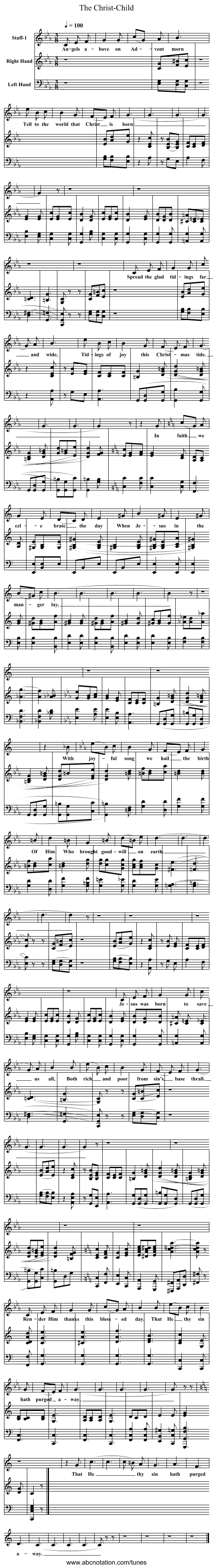The Christ-Child - staff notation
