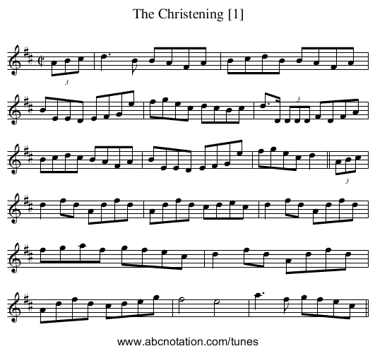 The Christening [1] - staff notation
