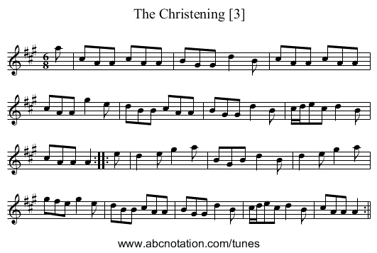 The Christening [3] - staff notation