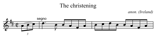 The christening - staff notation