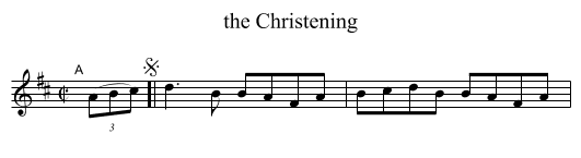 the Christening - staff notation