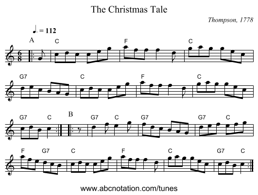 The Christmas Tale - staff notation