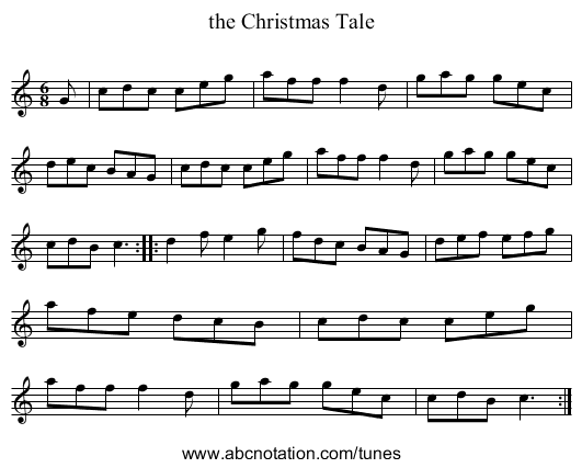 the Christmas Tale - staff notation