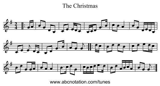 The Christmas - staff notation