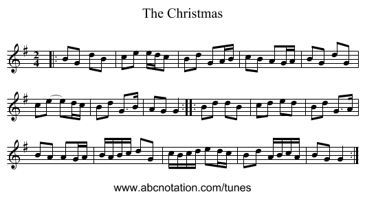 The Christmas - staff notation