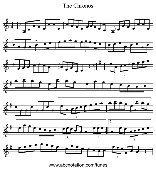 The Chronos - staff notation
