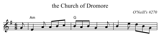 the Church of Dromore - staff notation