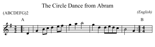 The Circle Dance from Abram - staff notation