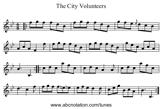 The City Volunteers - staff notation