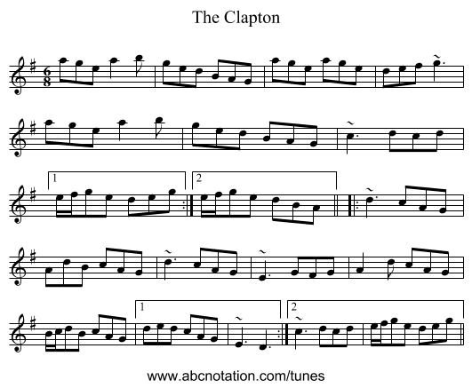 The Clapton - staff notation