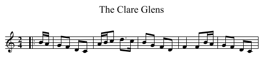 The Clare Glens - staff notation
