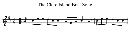 The Clare Island Boat Song - staff notation