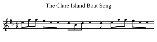 The Clare Island Boat Song - staff notation