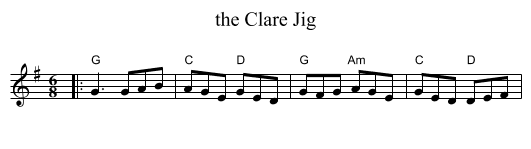 the Clare Jig - staff notation