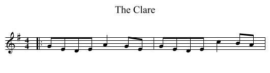 The Clare - staff notation