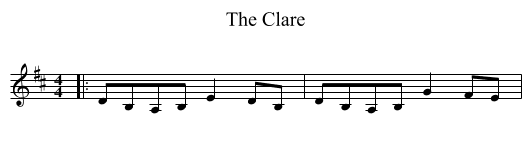 The Clare - staff notation