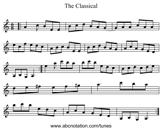 The Classical - staff notation