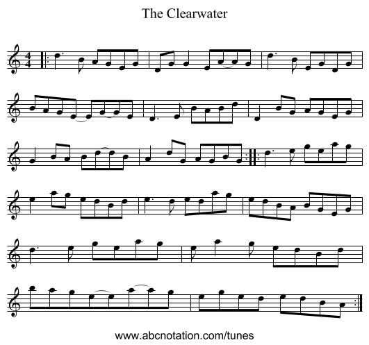 The Clearwater - staff notation