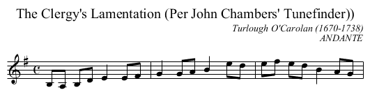 The Clergy's Lamentation (Per John Chambers' Tunefinder)) - staff notation