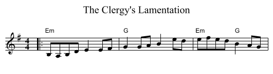 The Clergy's Lamentation - staff notation