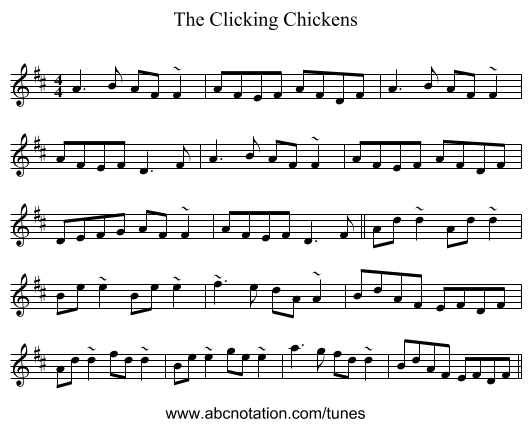 The Clicking Chickens - staff notation