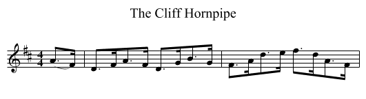 The Cliff Hornpipe - staff notation