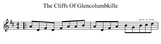 The Cliffs Of Glencolumbkille - staff notation
